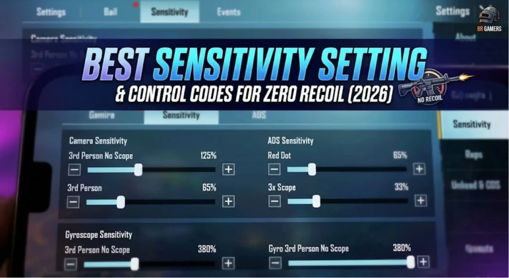 BGMI Best Sensitivity Settings & Control for Zero Recoil