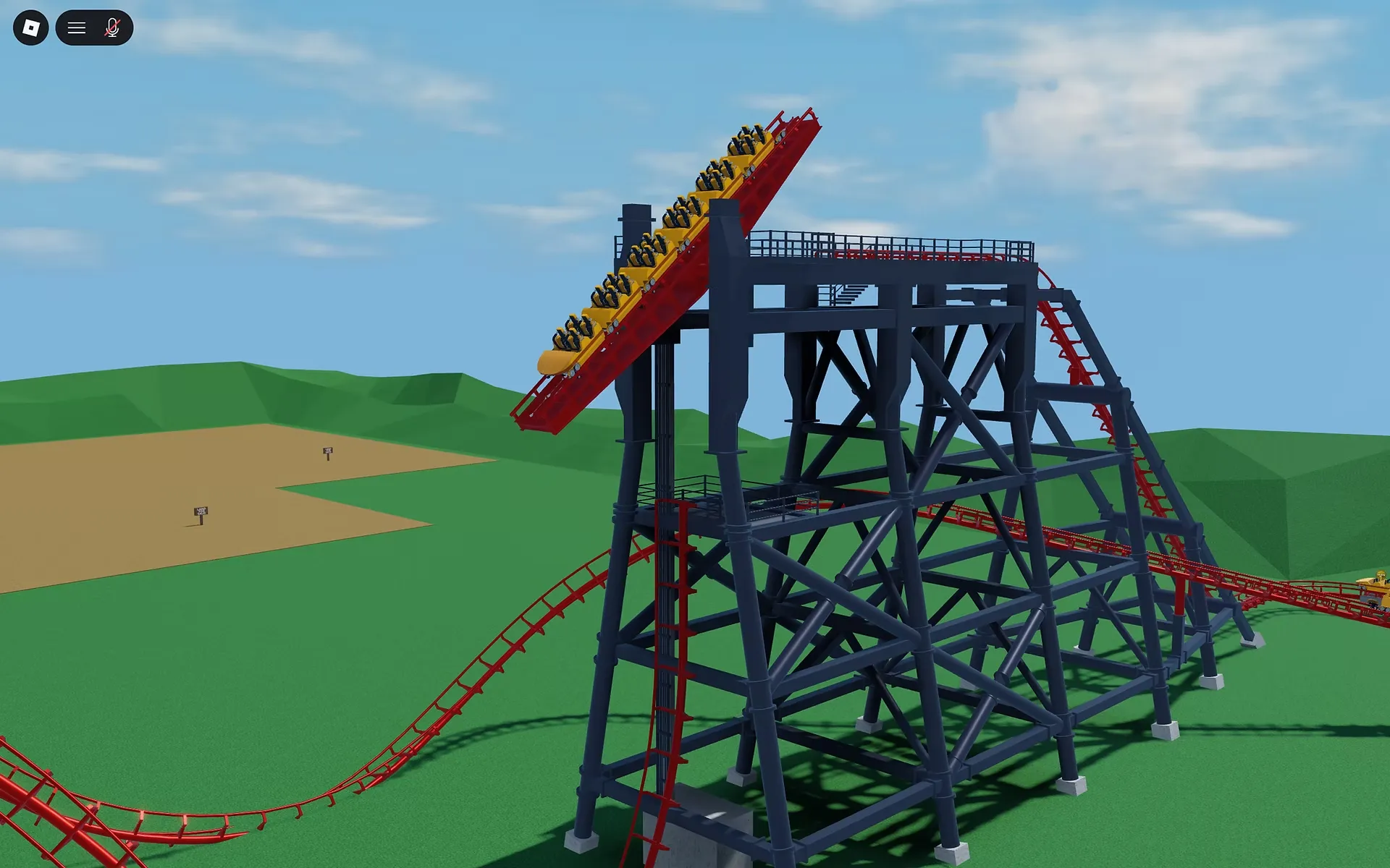 Roller coaster design in Roblox