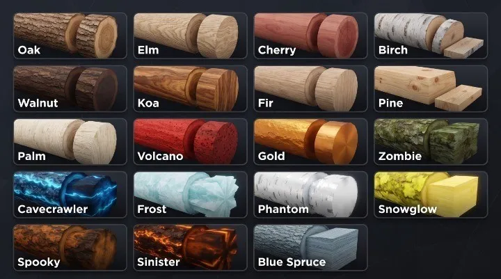 Lumber Tycoon 2 different wood types and trees