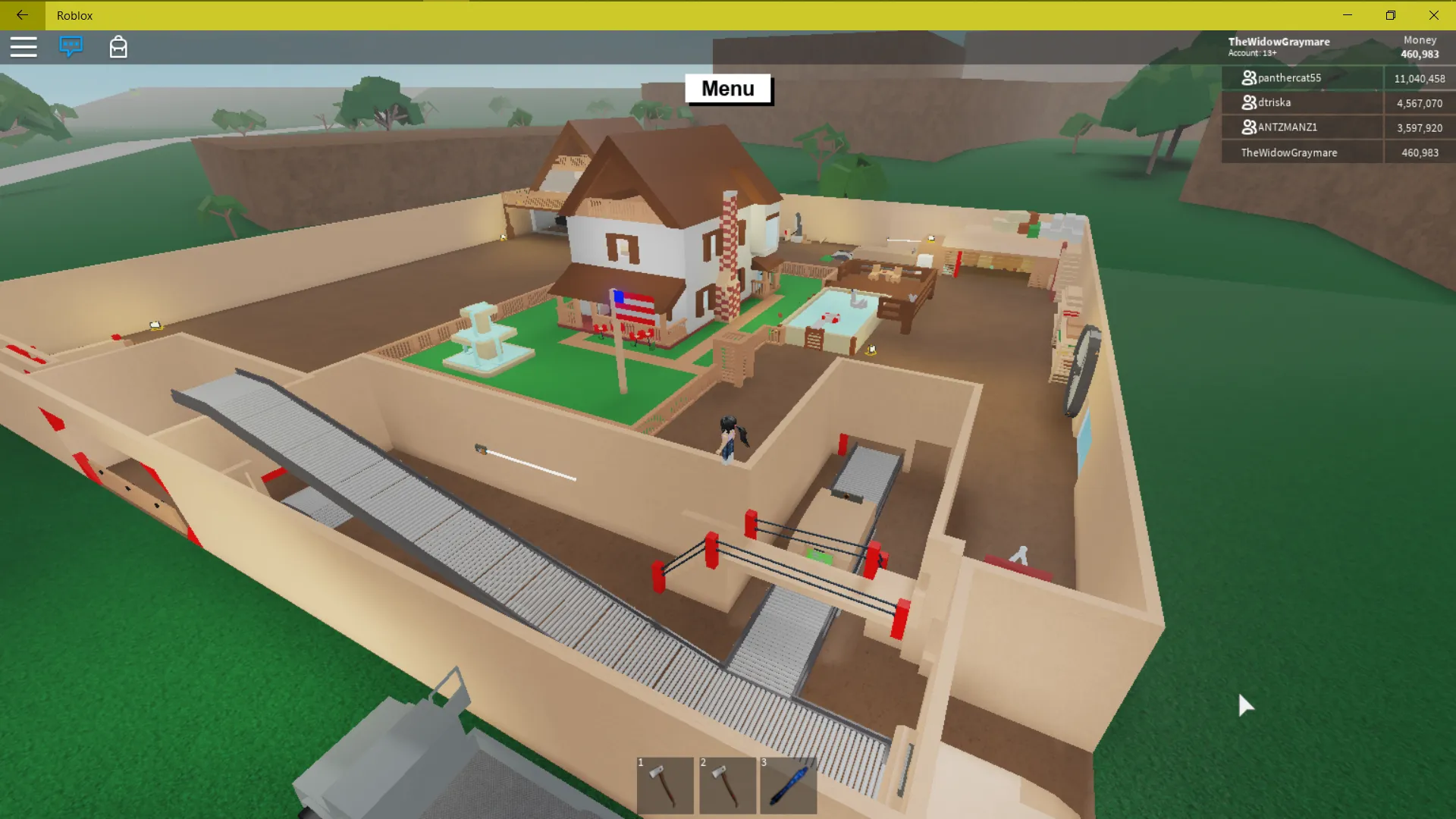 Lumber Tycoon 2 base design with house storage and working area