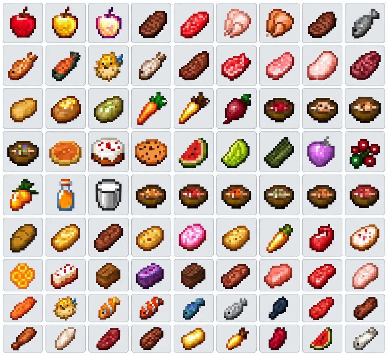 Minecraft Food Items Collection