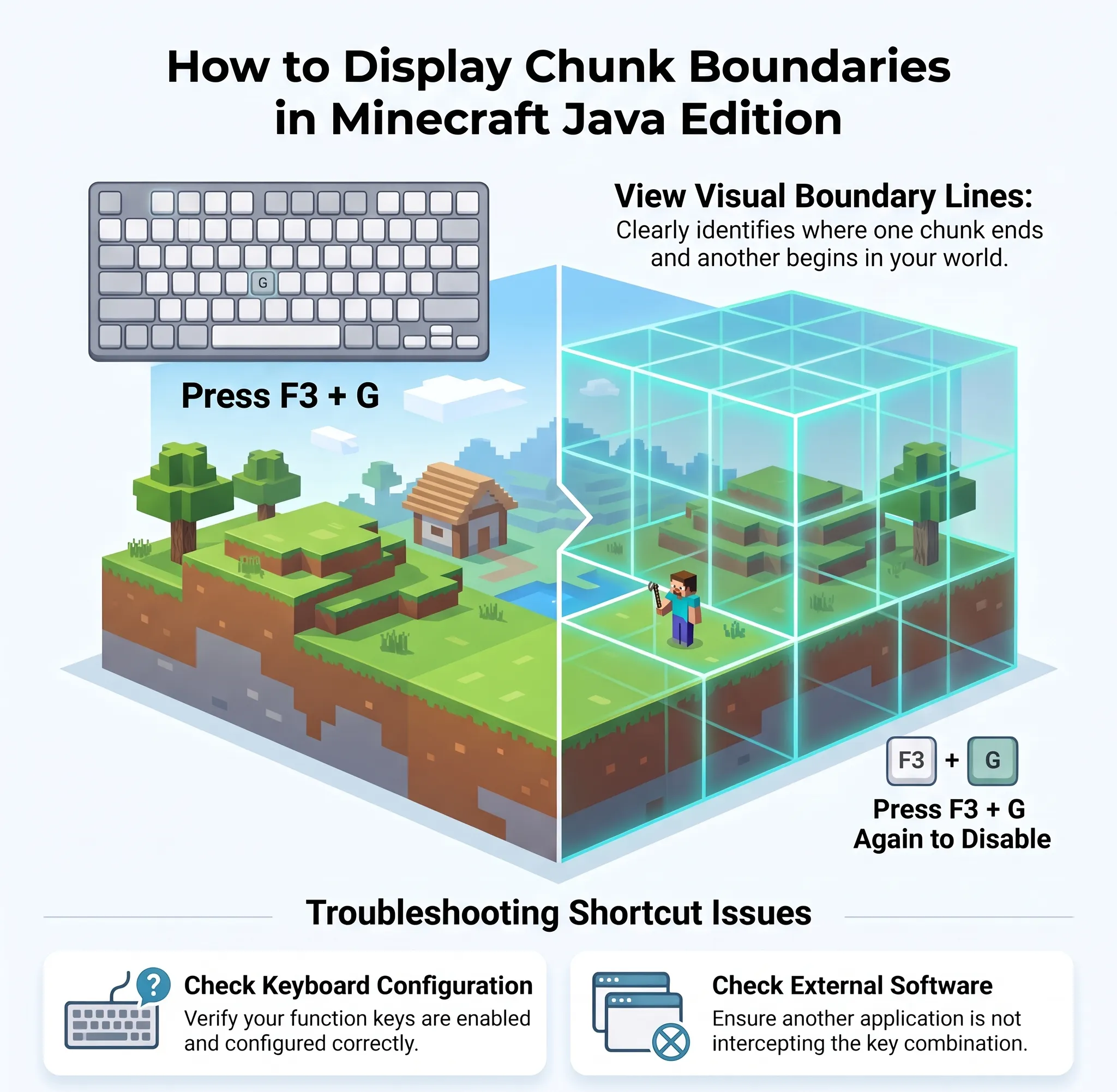 Show Chunk Borders in Minecraft Java Edition